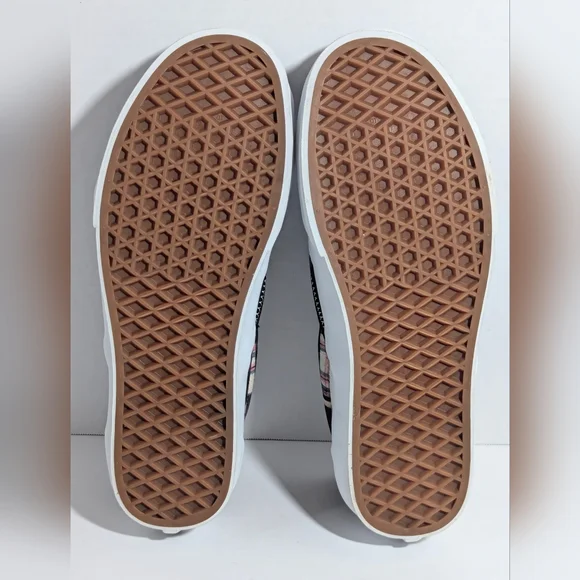 Vans Classic Slip-On Floral Plaid Patchwork embroidered daisies. Sz M7 W8.5 - Picture 10 of 11